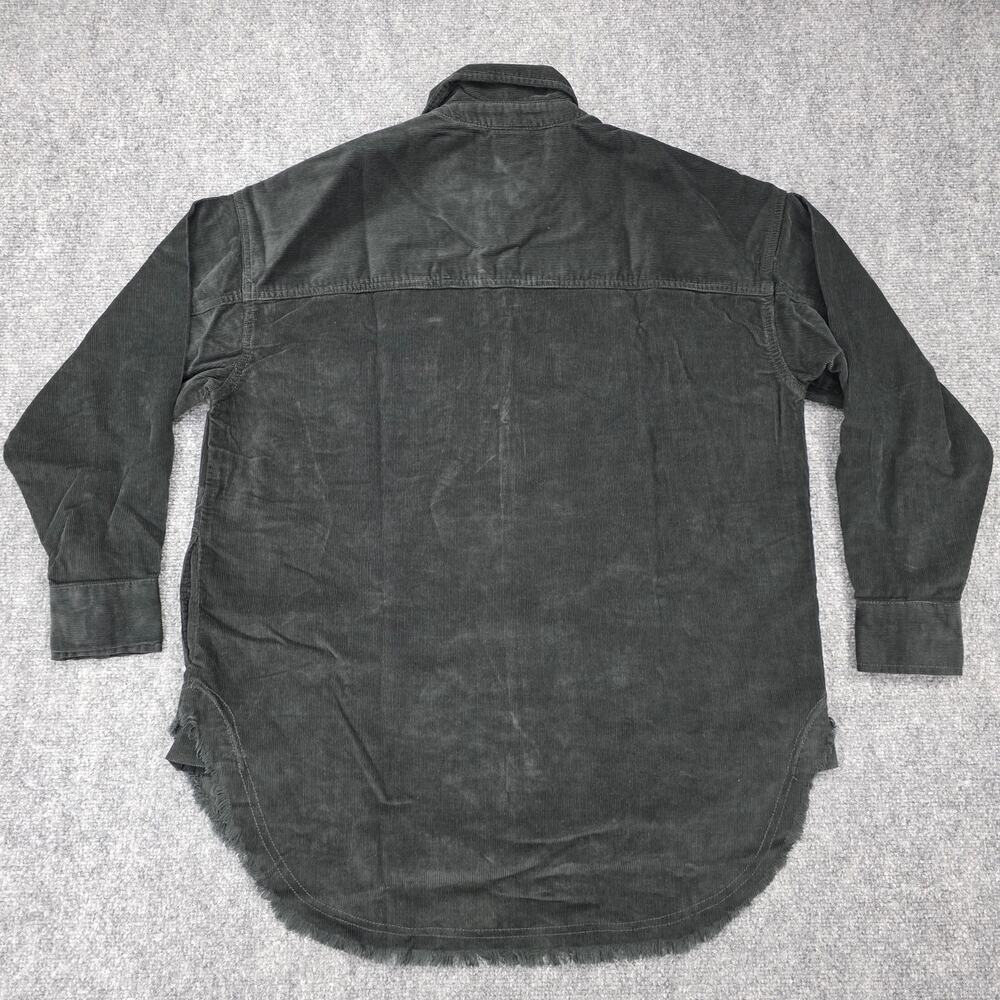 Offline Aerie Shacket Womens XS Black Gray Corduroy 1/2 Zip Utility Oversized - Picture 5 of 16